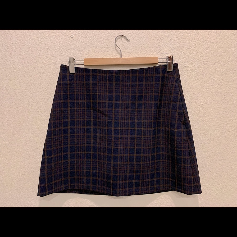Mini plaid navy plaid skirt